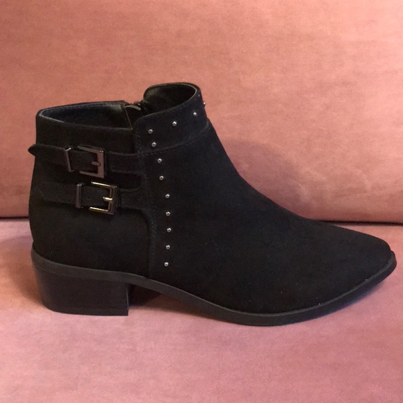 Kate & Mel Black Microsuede Ankle Boots - Picture 3 of 3